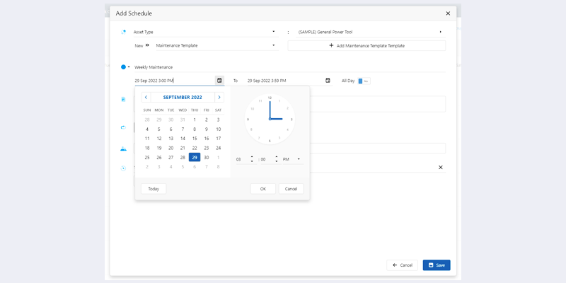 时间表维护截图